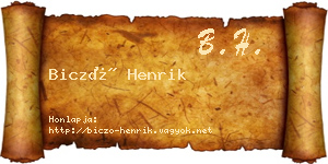 Biczó Henrik névjegykártya